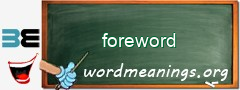 WordMeaning blackboard for foreword